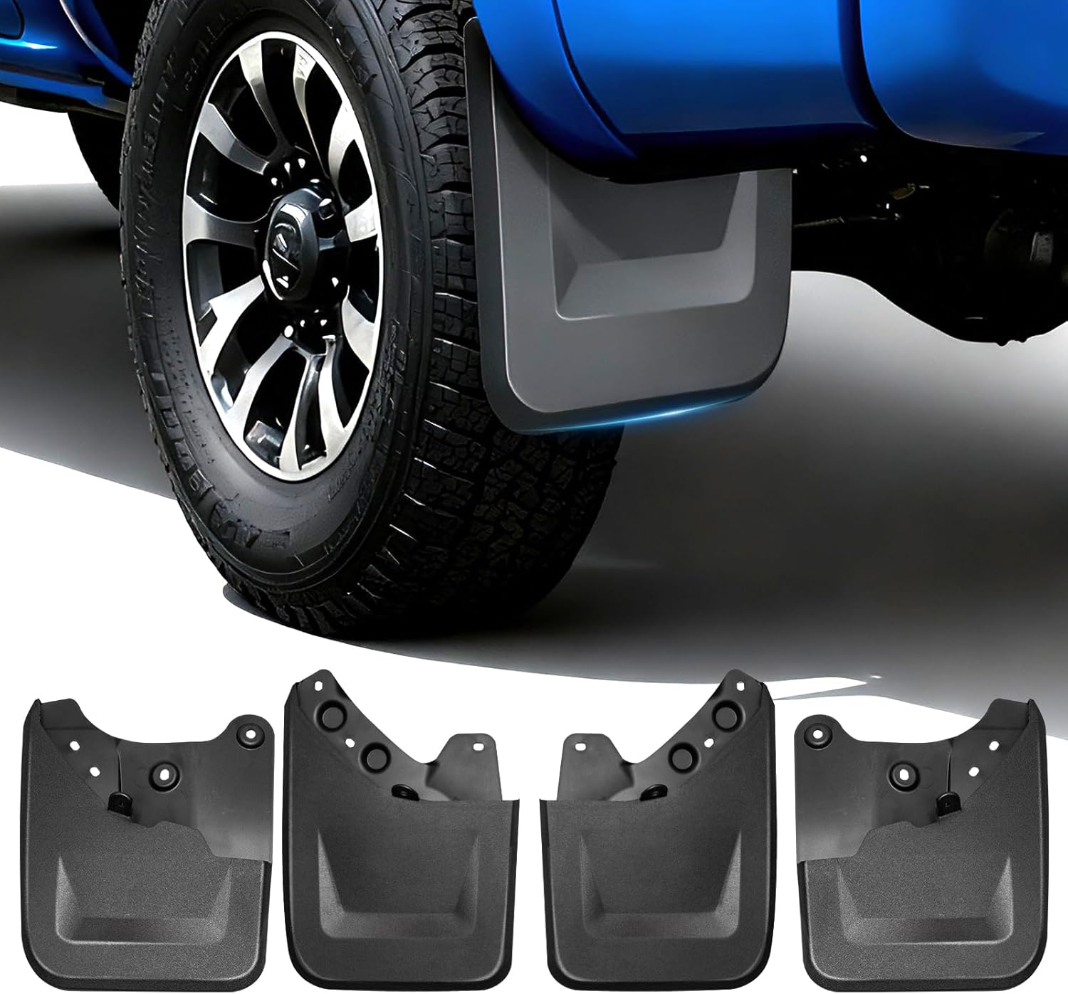Upgraded Wide Mud Flaps Compatible with 2024-2026 Toyota Tacoma, Heavy-Duty Front & Rear Splash Guards, Custom-Fit Mudguards for Pickup Truck, Durable Fender Liners, No-Drill Installation Kit(4 PCS)