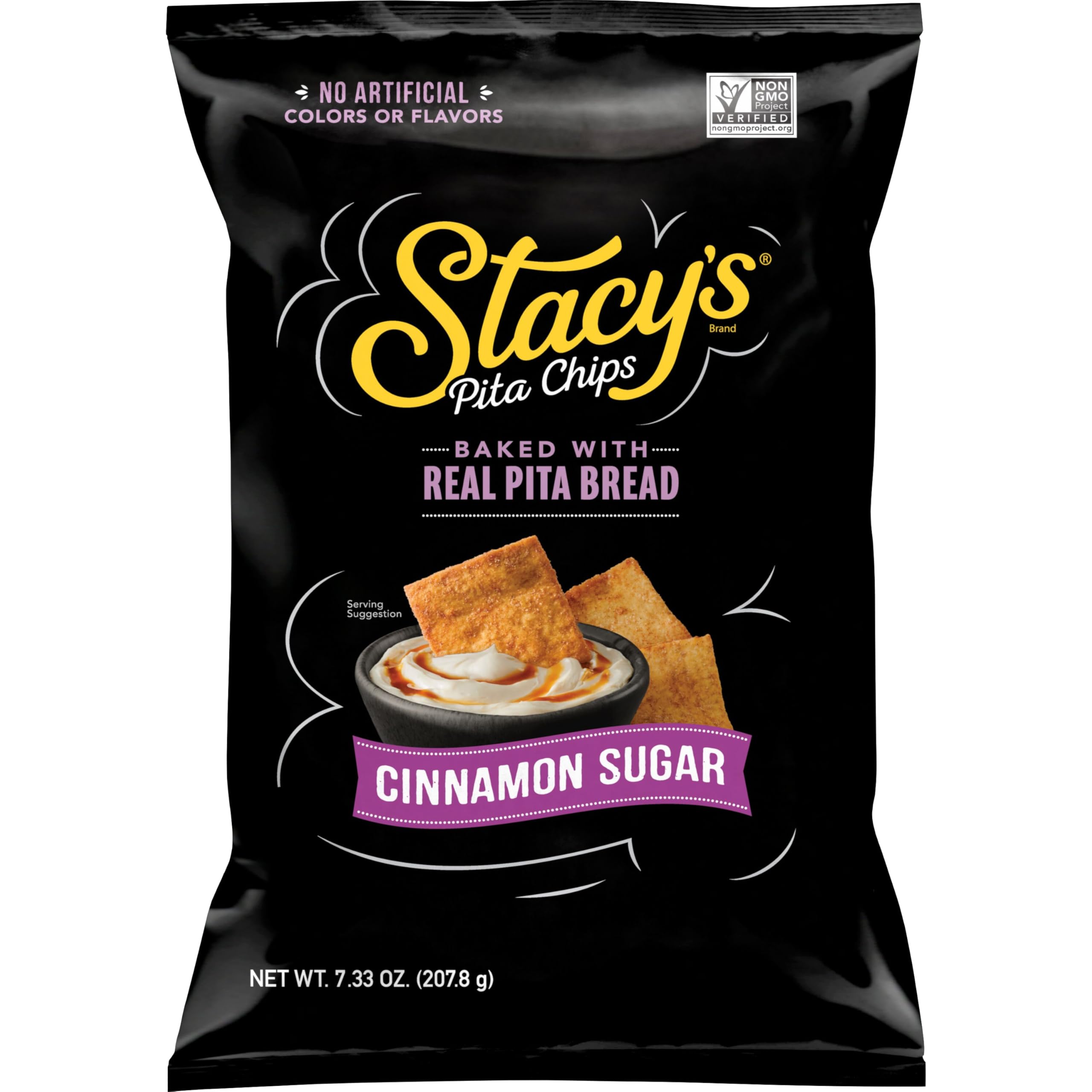 Stacy’s Pita Chips, Cinnamon Sugar, No Artificial Colors or Flavors, 7.33 oz Bag