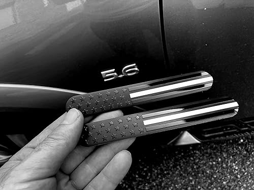 Miniatura 8 de eVerHITCH Emblema de guardabarros de metal con bandera estadounidense de Estados Unidos para automóviles y camiones, paquete de 2 (6 x 1 pulgada,