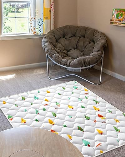 Miniatura 6 de Alfombra de juego de espuma para bebés, gruesa de una pieza para gatear, inodora, acolchada antideslizante, para bebés y niños pequeños, 150 x 150