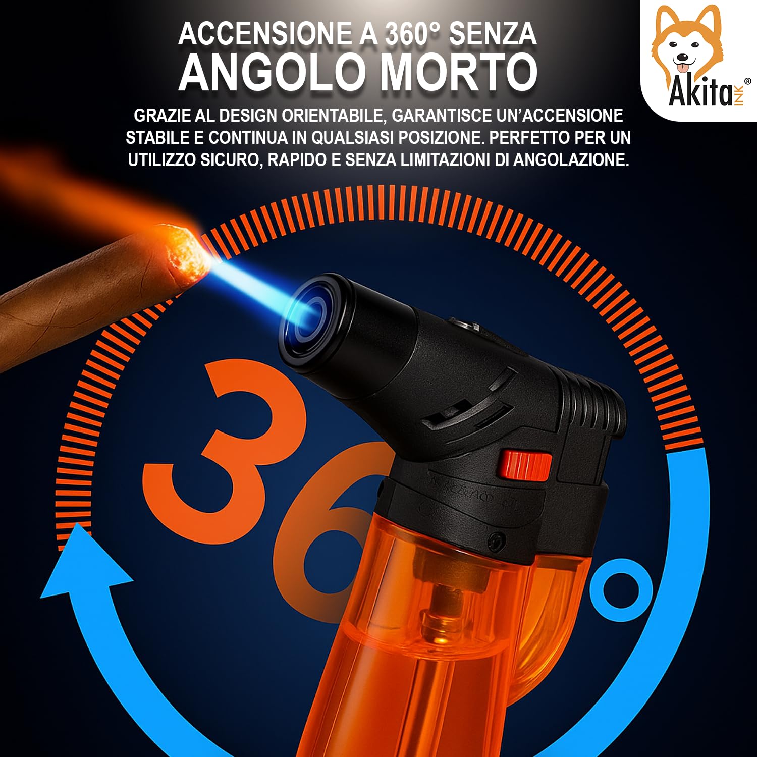 Set 20 Accendigas Ricaricabili Antivento AkitaInk - Accendini da Tempesta a Fiamma Regolabile per Cucina, Campeggio e Barbecue, Ideali per Fornelli e Grill (Senza Gas Butano)