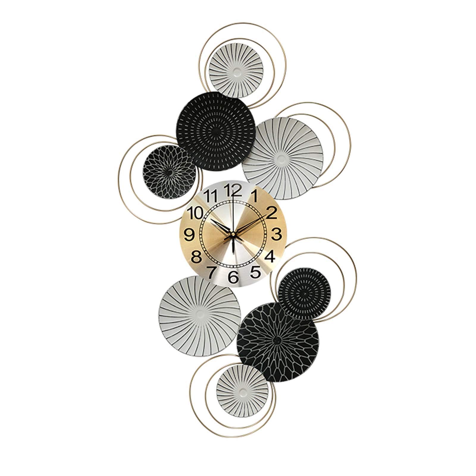 SaryEdge Nordic Luxury Silent Wall Clock - Modern Metal Home Decor for Living Room, Elegant Hanging Design, Stylish Timepiece for Contemporary Interiors-B.-A,B.-A,B.-A,B.-A