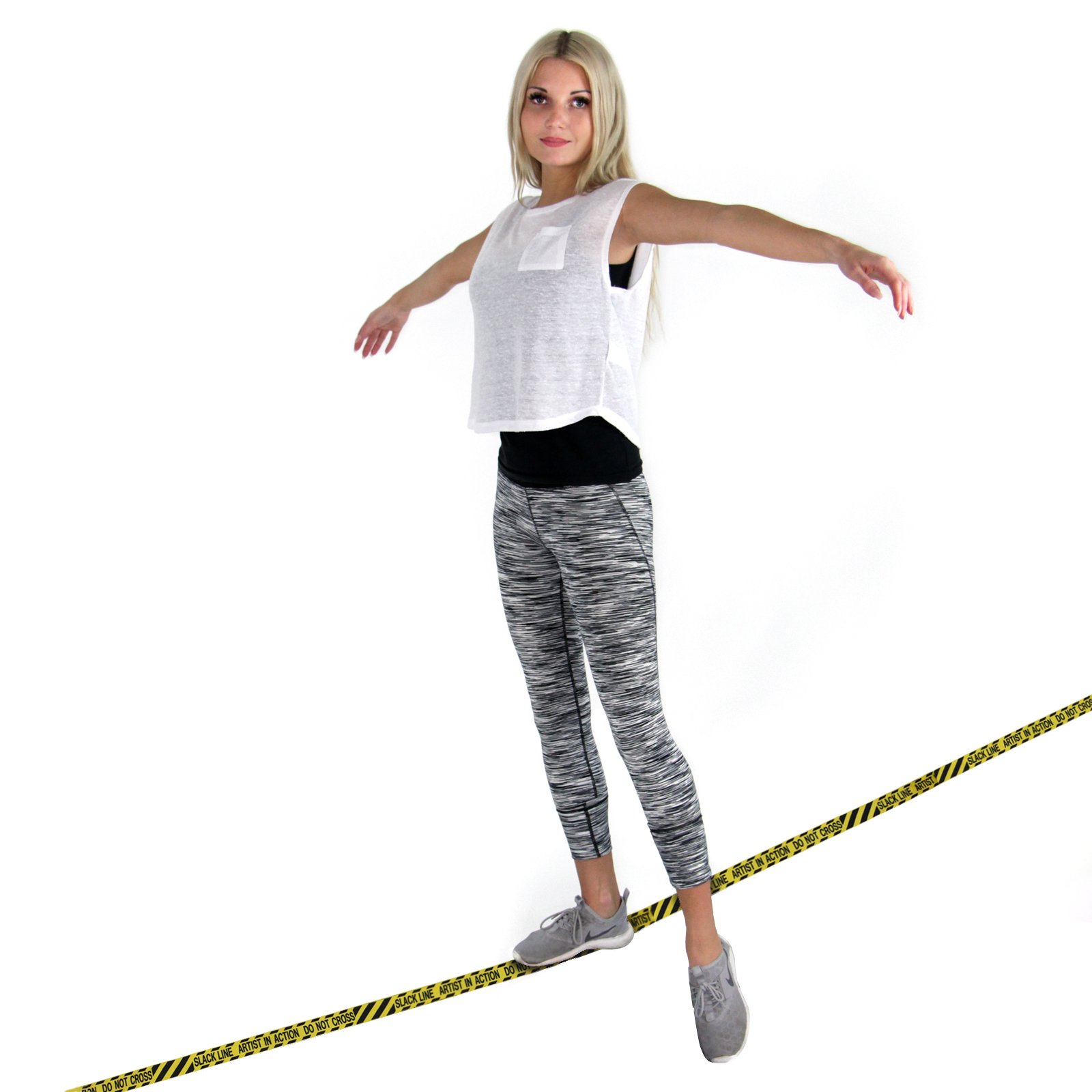ALPIDEX Slackline 15 m 2t + 2 x Protector de árbol + Protector de trinquete