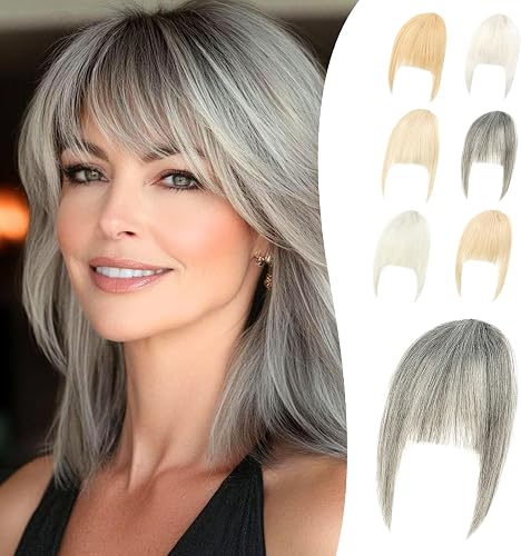 Eonluxe Premium Real Human Hair Bangs, Invisible Clip in Bangs for Women, Natura