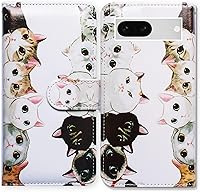 Vista 35 de Pixel 7a - Funda de piel con tapa y función atril para Google Pixel 7a, diseño de flores y mariposas azules