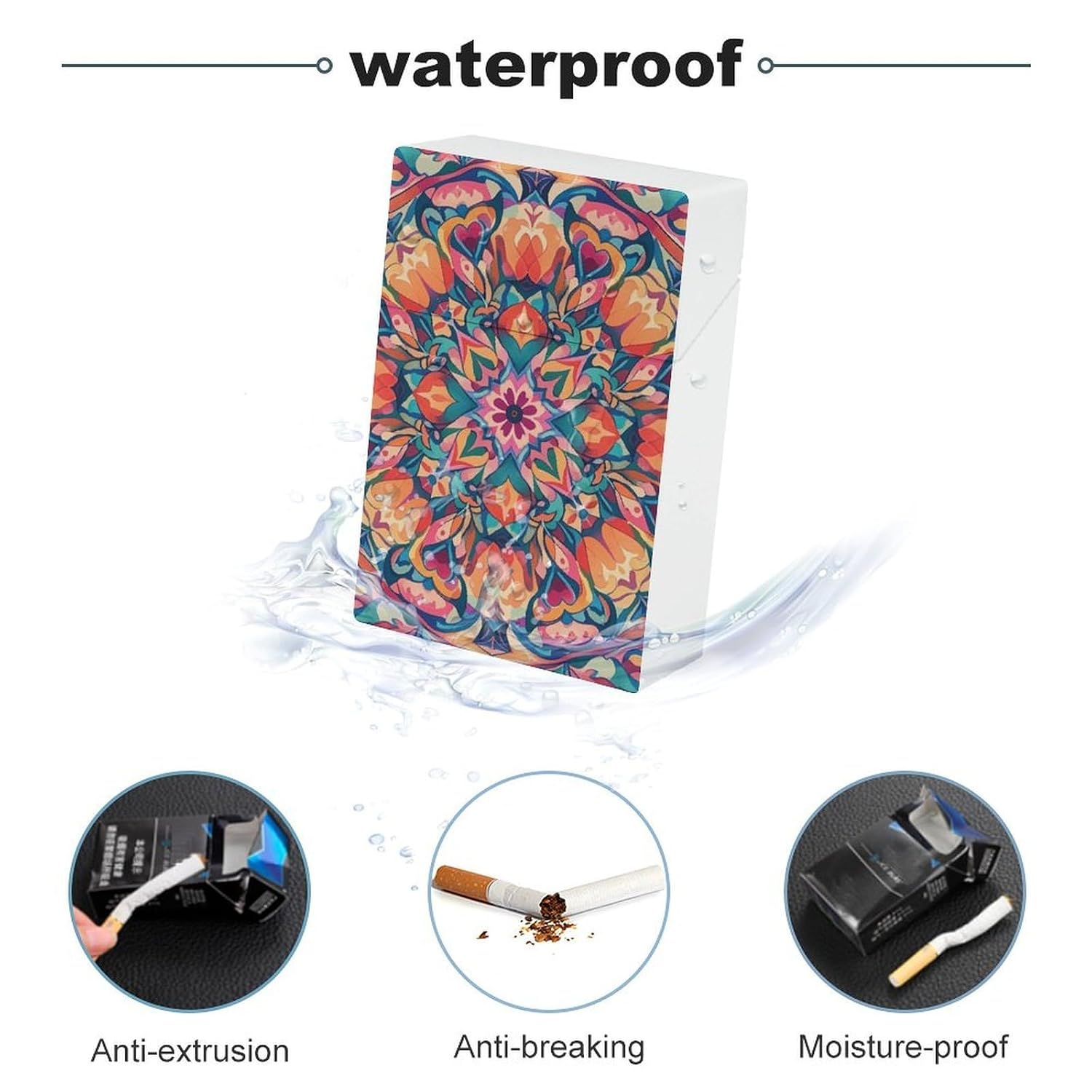 Colorful Symmetrical Cigarette Case Waterproof Plastic Cigarette Box image 3