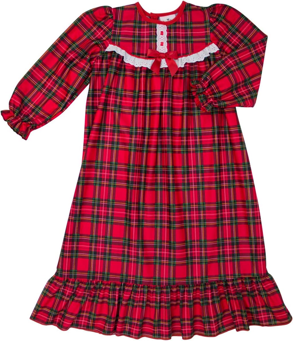 Holiday Traditional Red Plaid Long Sleeve Gown