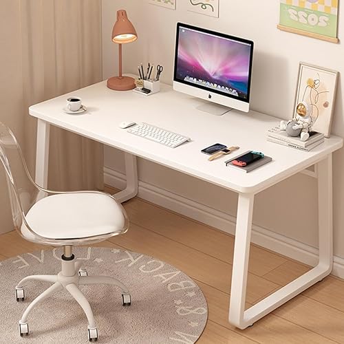 XUEGW Computer Desk Modern Simple Style Desk for Home Office, 47.2 inch Writing Table Study Corner Work Desk for Bedroom - White - 47.2"*23.6"