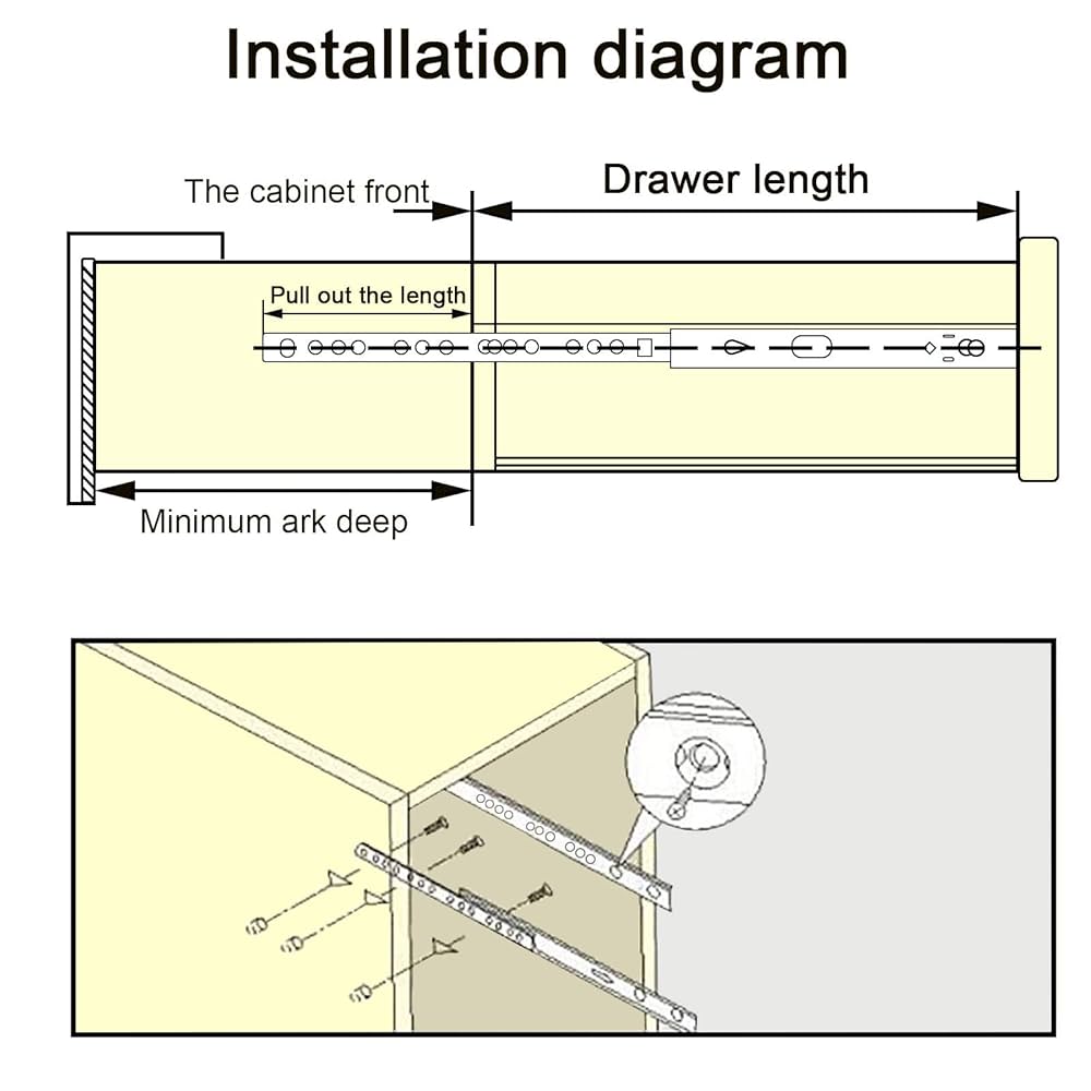 Metal 8.4 inch Drawer Slides, Ball Bearing Two Way Slide