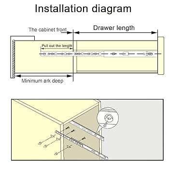 トップス draw drawers two way tops Metal 7.2 inch Drawer Slides, Ball Bearing Two Way Slide