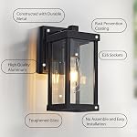 Lumières extérieures noires pour la maison 11" H Extérieur mur Sconce Imperméable installations extérieures de lumière pour garage, porte, porche, patio