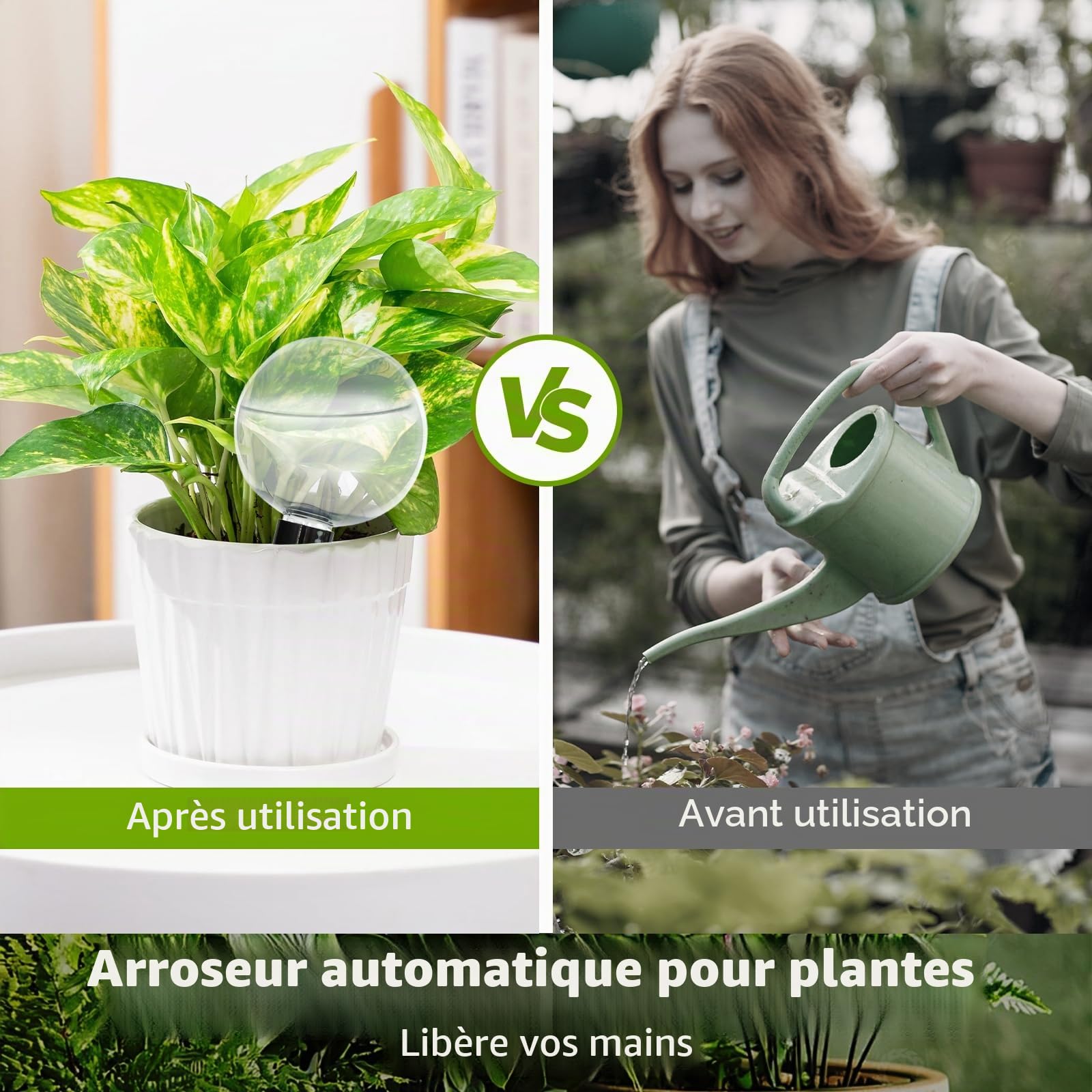 Lot de 4 Boule Arrosage Plante, Reserve Eau Plante, Pot Plante Reserve d Eau, pour Plantes, Arrosage des Chambres, Balcons et Plantes de Jardin, Arrosage Plante Vacances (Transparent, A)