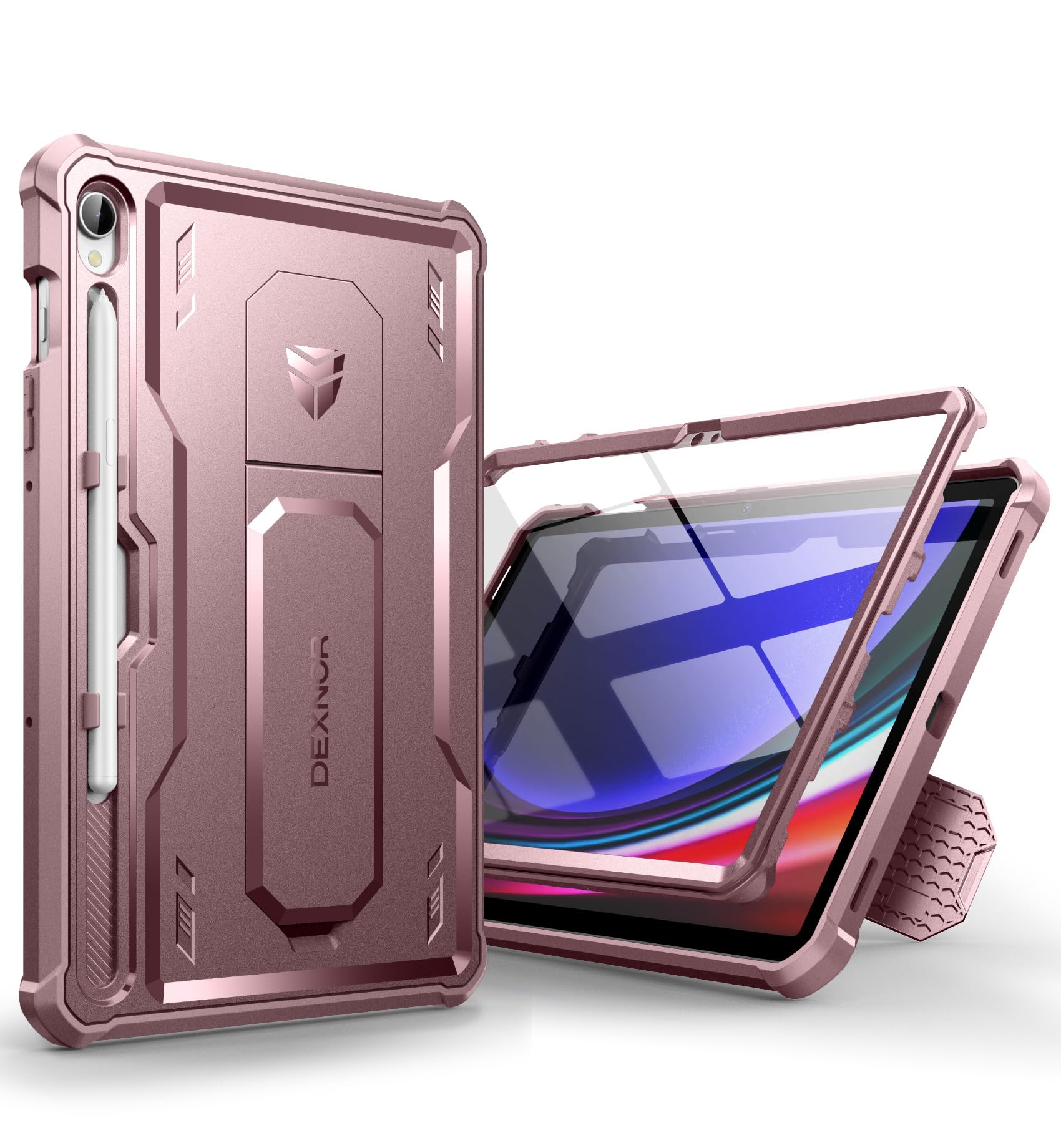 Dexnor Case for Samsung Galaxy Tab S9 11 Inch 2023, [Built in Screen Protector & Kickstand] with Pen Holder Heavy Duty Shockproof Full Body Protective
