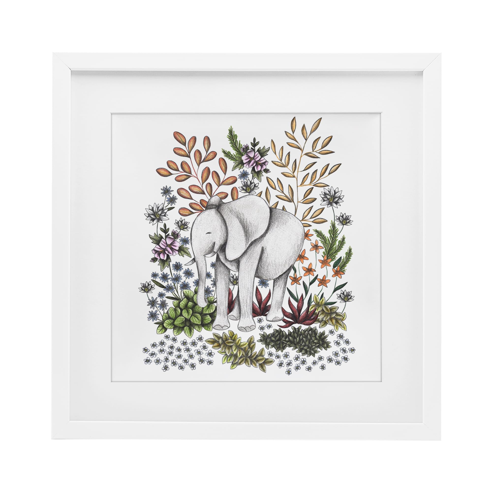Elephant Jungle Wildlife affiche Stupell pour salon zen et moderne