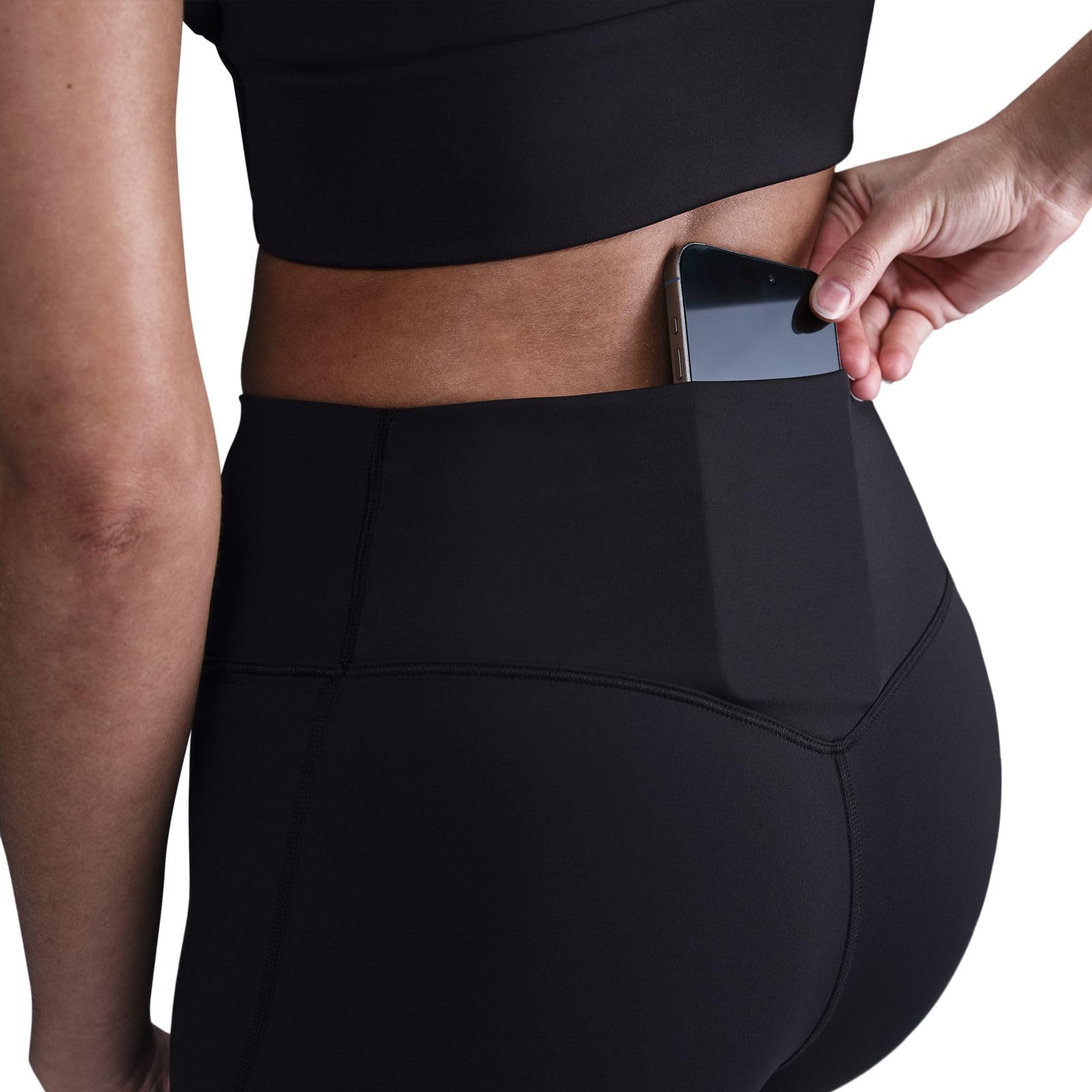 Nike Universa Legginsy 7/8 z kieszeniami, średni chwyt i wysoki ściągacz (damskie), czarny/antracytowy/szary Dk Smoke Grey, HQ6813-010, S