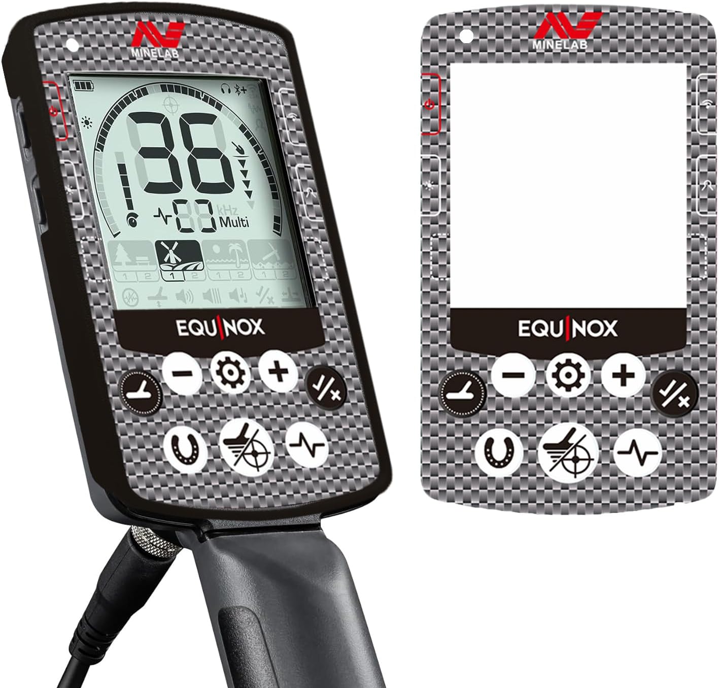 Protective Cover + Film for Minelab Equinox 600/800 Control Box Bumper Protective Cover and Film Anti-Collision Shock Resistant Dustproof Metal Detector Cover Accessory (Red)