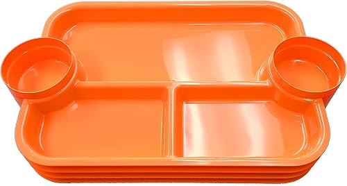 The Party Dipper - Bandeja para servir alimentos - Diseño innovador - Fabricado en Estados Unidos (paquete de 4, naranja)