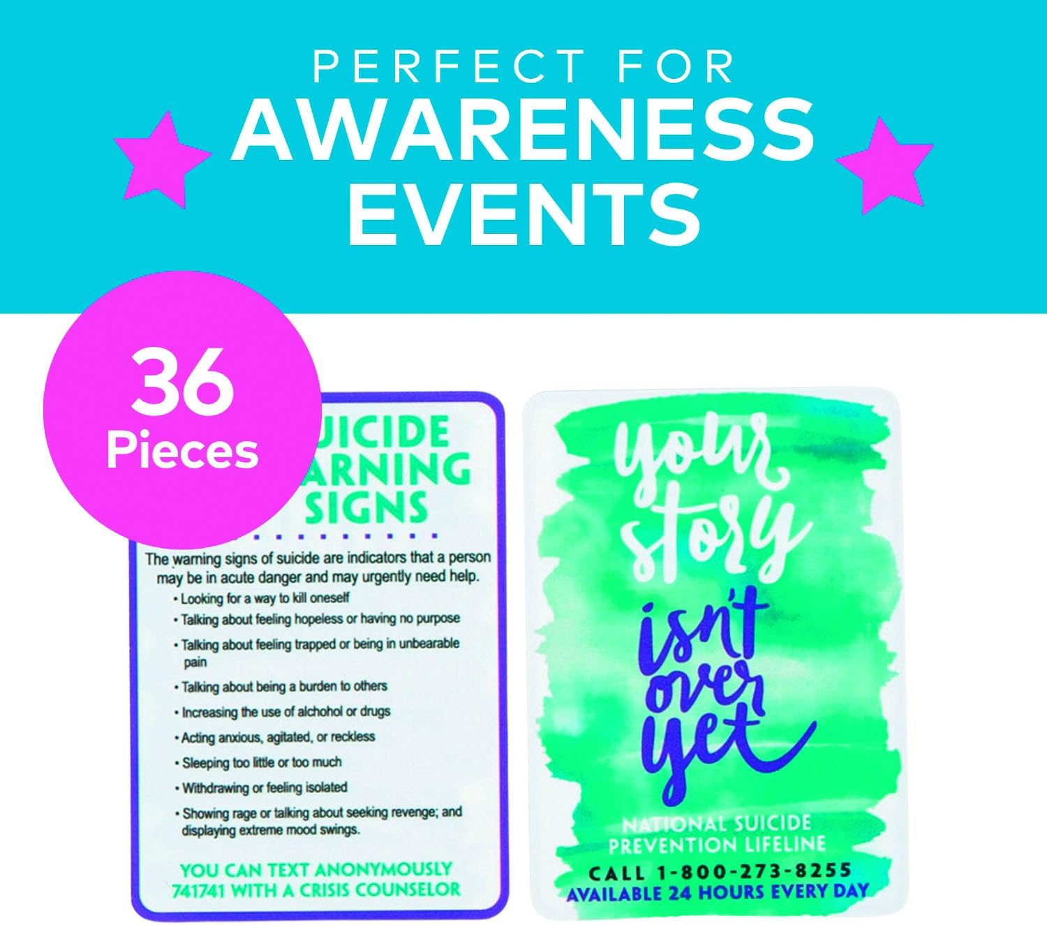 Fun Express Suicide Awareness Wallet Cards 36 Pack image 4