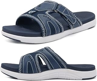 COFACE Mens Sport Recovery Sandals Plantar Fasciitis Soft Cushion Lightweight Orthotic Slides for Men