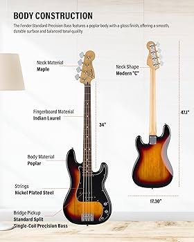 Fender Precision Bass サンバースト Fender Standard Precision Bass - 3-color Sunburst, Laurel