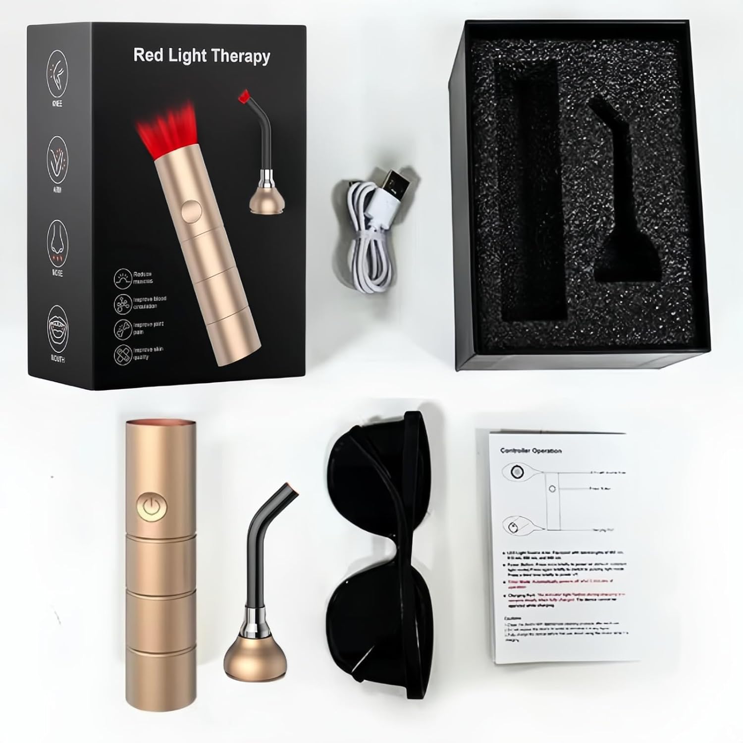 Red Light Therapy, Portable Handheld LED Light Therapy Device for Pain Relief on Lips, Mouth, Nose, Ear, Joint, Muscle | Cold Sore, Canker Sore, Fever Blister Treatment (660/810/850/940nm)