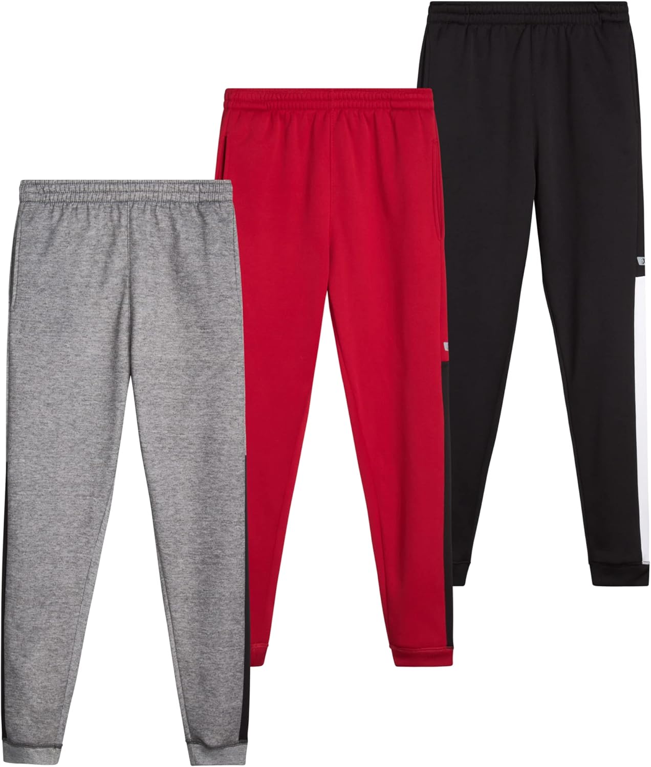 iXtreme Boys’ Sweatpants - 3 Pack Active Fleece Jogger Pants with Pockets - Athletic Performance Sweatpants for Boys (8-20)