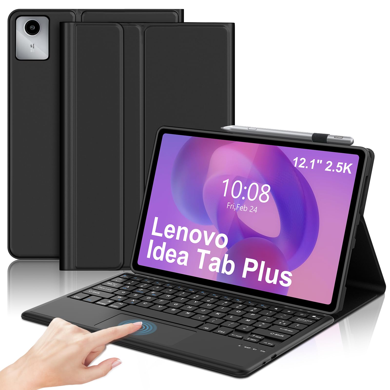 JADEMALL Clavier avec Touchpad pour Lenovo Idea Tab Plus 12.1" 2025