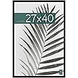 MCS Studio Gallery Movie Poster Frame 27x40 White Woodgrain, Vertical & Horizontal Wall Hanging Large Picture Frame for Photos, Artwork & Custom Posters (1-Pack)