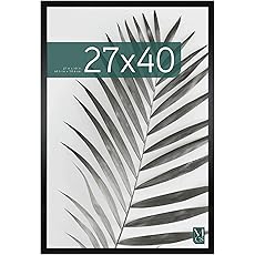 MCS Studio Gallery Movie Poster Frame 27x40 White Woodgrain, Vertical & Horizontal Wall Hanging Large Picture Frame for Photos, Artwork & Custom Posters (1-Pack)