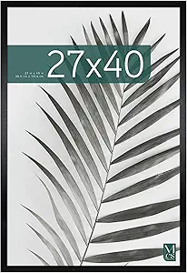 MCS Studio Gallery Movie Poster Frame 27x40 Black Woodgrain, Vertical & Horizontal Wall Hanging Large Picture Frame for Photos, Artwork & Custom Posters (1-Pack)