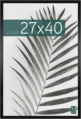 MCS Studio Gallery Movie Poster Frame 27x40 Black Woodgrain, Vertical & Horizontal Wall Hanging Large Picture Frame for Photos, Artwork & Custom Posters (1-Pack)