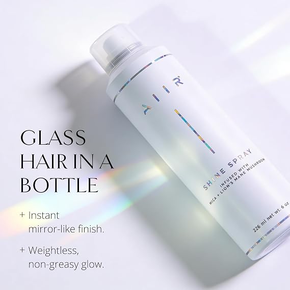 AIIR Shine Spray -Smoothing Spray for Glossy Sleek Hair, Humidity and Frizz Shield Spray, Gloss Spray, Lightweight Spray Coats and Protects Hair, Enhance Shine & Color with Reflect, 6 oz