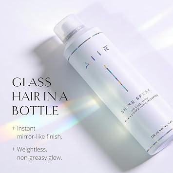 AIIR Shine Spray -Smoothing Spray for Glossy Sleek Hair, Humidity and Frizz Shield Spray, Gloss Spray, Lightweight Spray Coats and Protects Hair, Enhance Shine & Color with Reflect, 6 oz