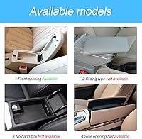 Vista 4 de Funda de cojín de cuero para consola central del coche, 11.4 x 7.4 pulgadas, funda impermeable para reposabrazos y asiento, apta para coches