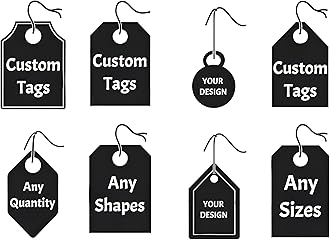 100 pcs Custom Hang Tags,Personalized Your Logo and Text Price Tags Jewelry Hang Tags Labels (Any Size&Any Quantity)