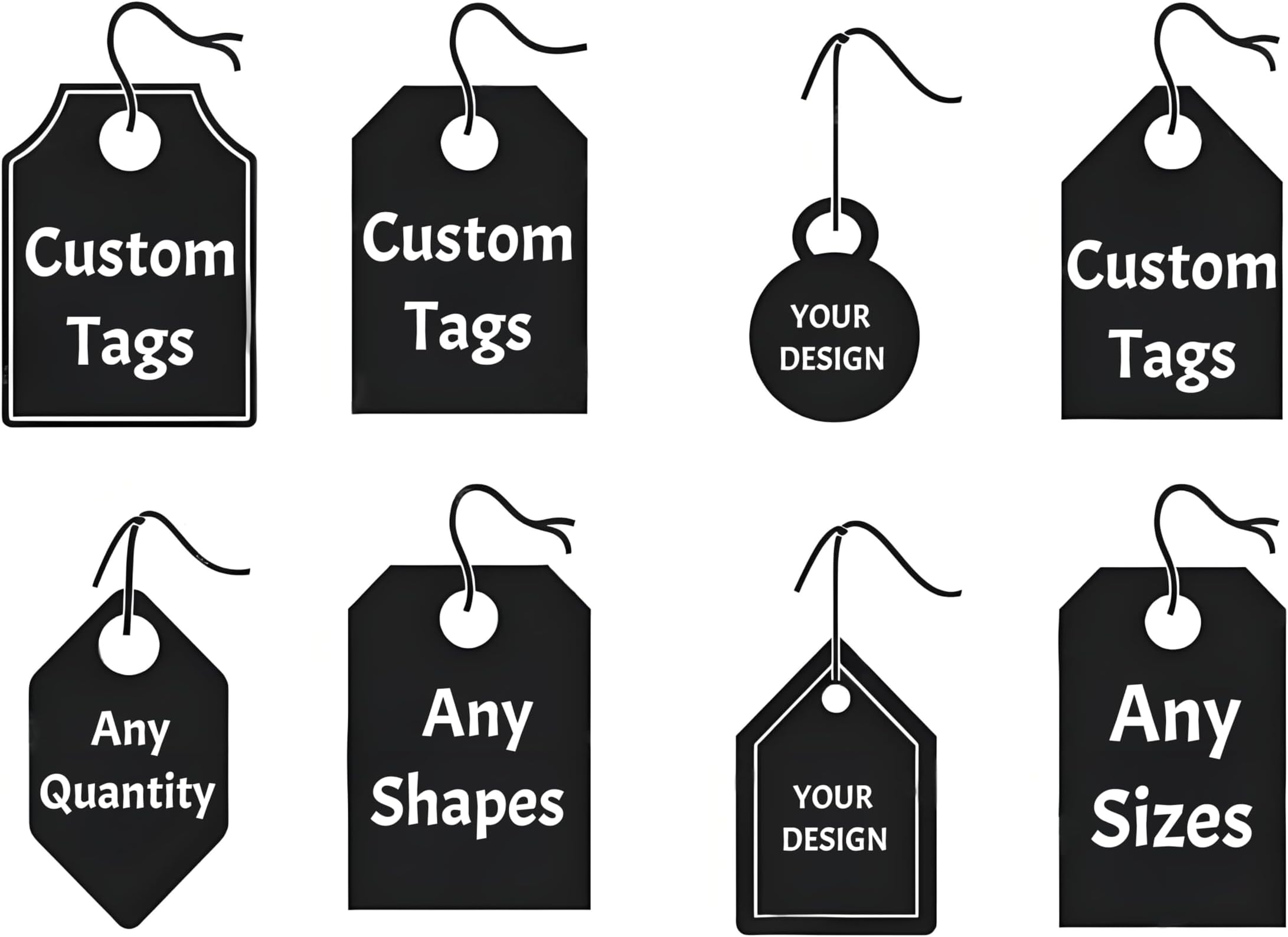 100 pcs Custom Hang Tags,Personalized Your Logo and Text Price Tags Jewelry Hang Tags Labels (Any Size&Any Quantity)