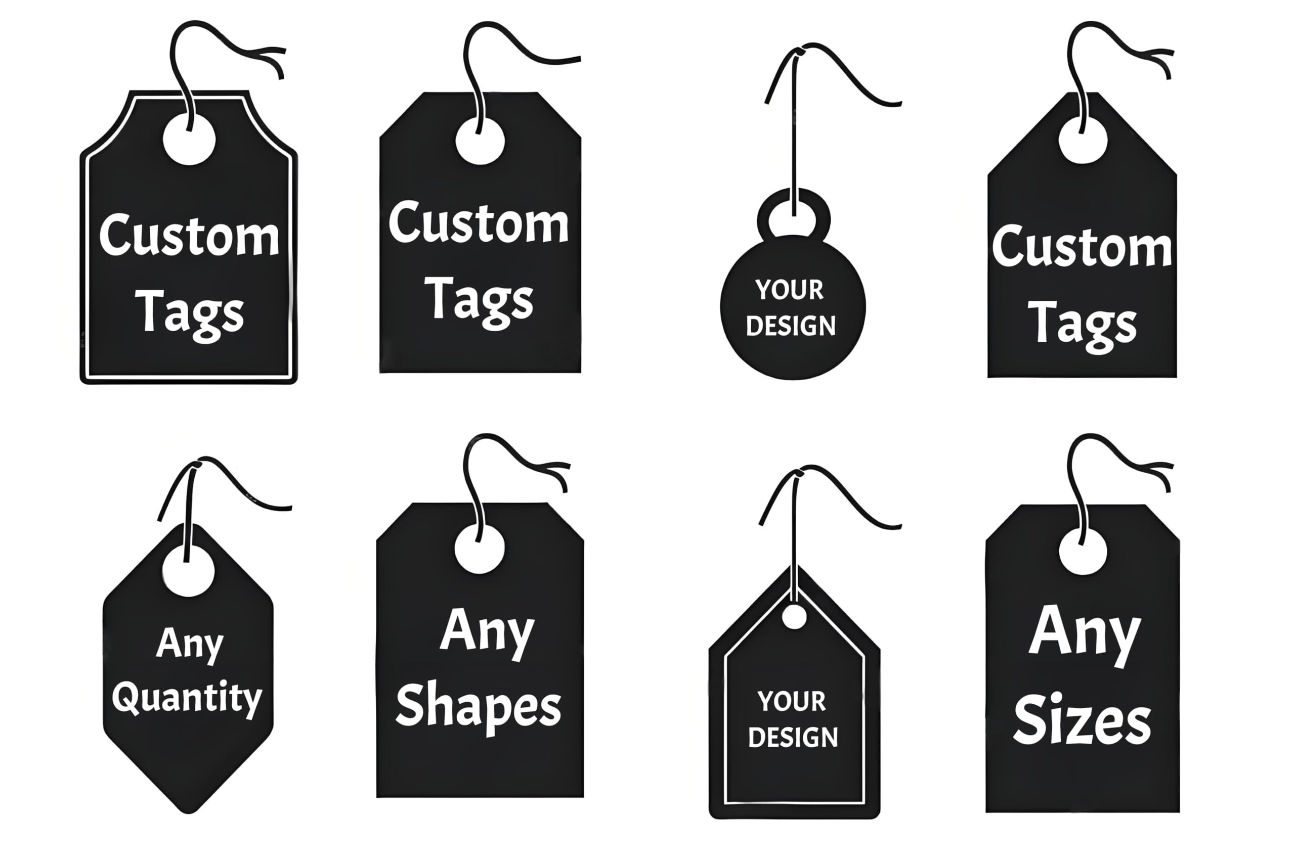 100 pcs Custom Hang Tags,Personalized Your Logo and Text Price Tags Jewelry Hang Tags Labels (Any Size&Any Quantity)