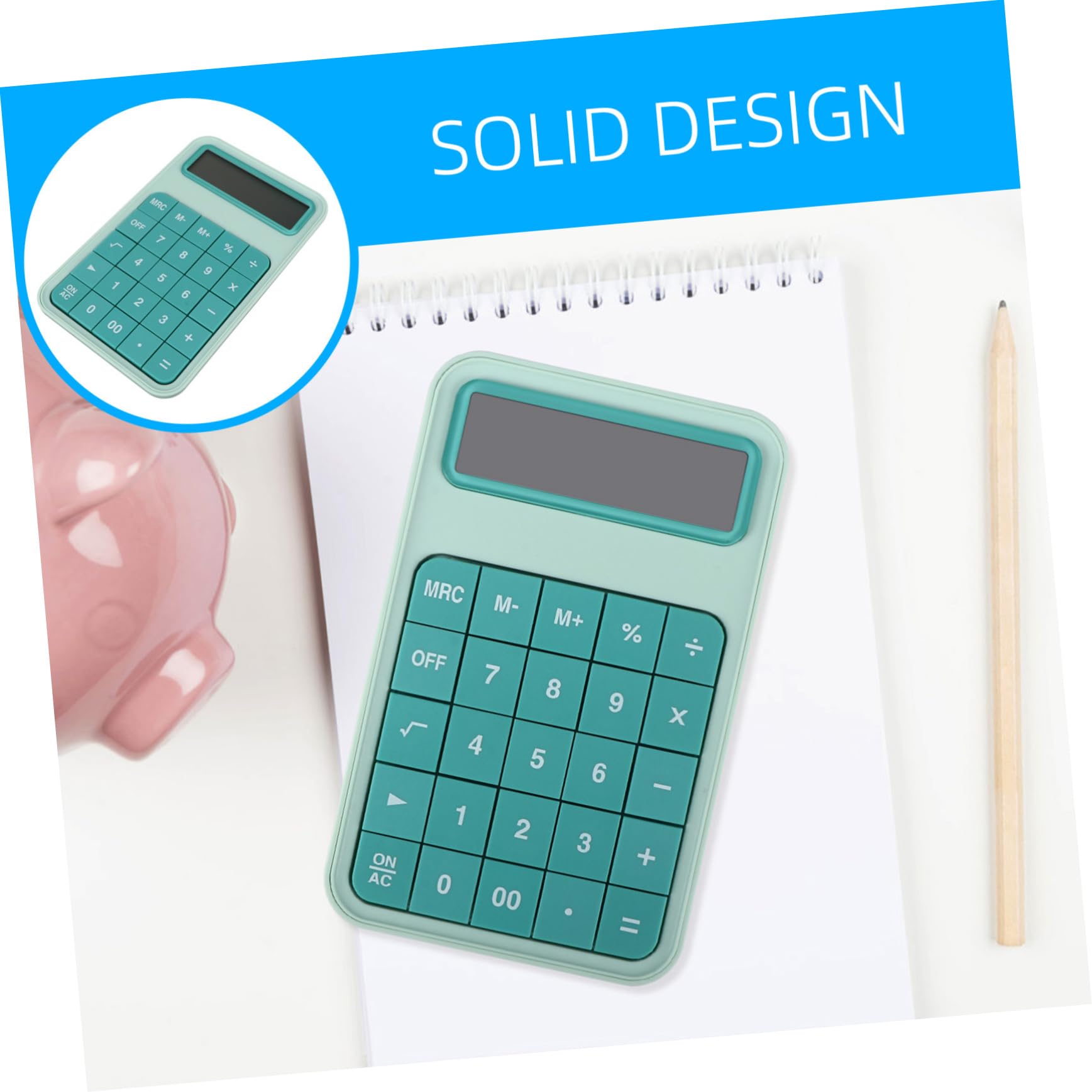 Calculatrice Écran Chiffres Grand à Portable Électronique 12 LCD Vert