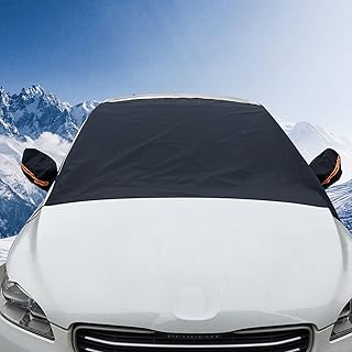 jeseny Pack-1 Car Windshield Snow Cover, Cover for Ice & Frost with Removable Mirror Protector, Wiper Front Window Protects Windproof UV Sunshade (Black#XD004/85 x49) (JEXD004BL-L)