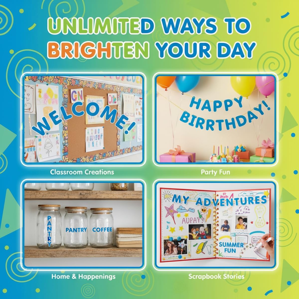 Fun Express - 4" Removable Adhesive Letters - Blue - Educational - Classroom Decorations - Bulletin Board Decor - 78 Pieces