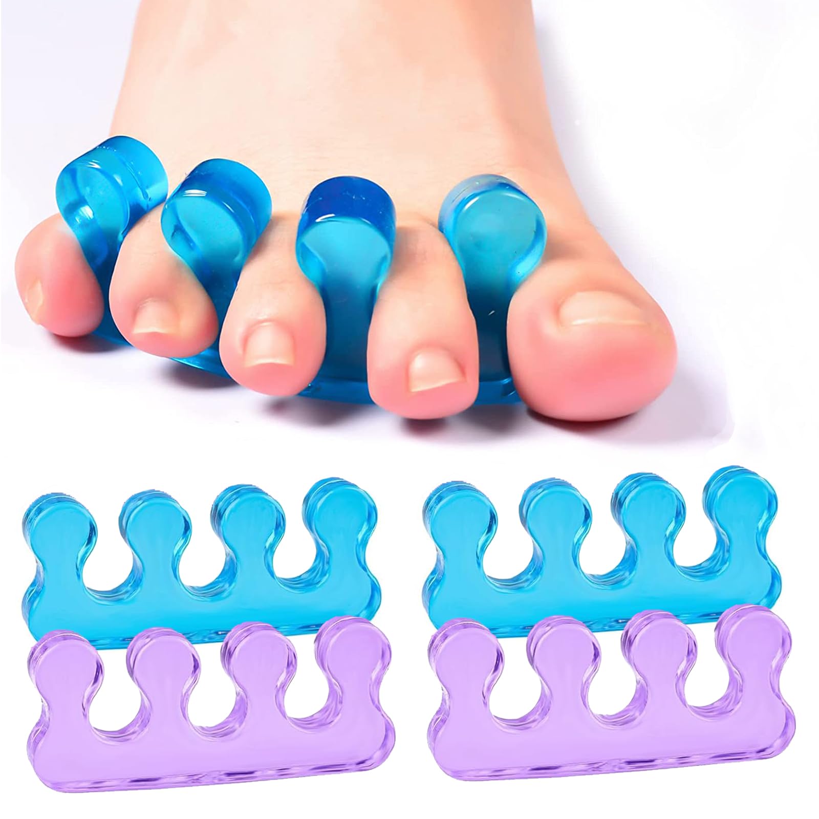 Gel-Zehentrenner, 4 Stück – Wiederverwendbare Zehenspreizer Für Ballenzehen, Hammerzehen & Pediküre