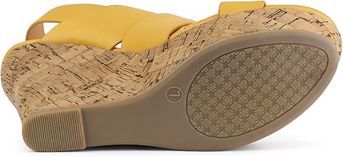 Miniatura 5 de Allegra K Sandalias de cuña con plataforma de madera para mujer