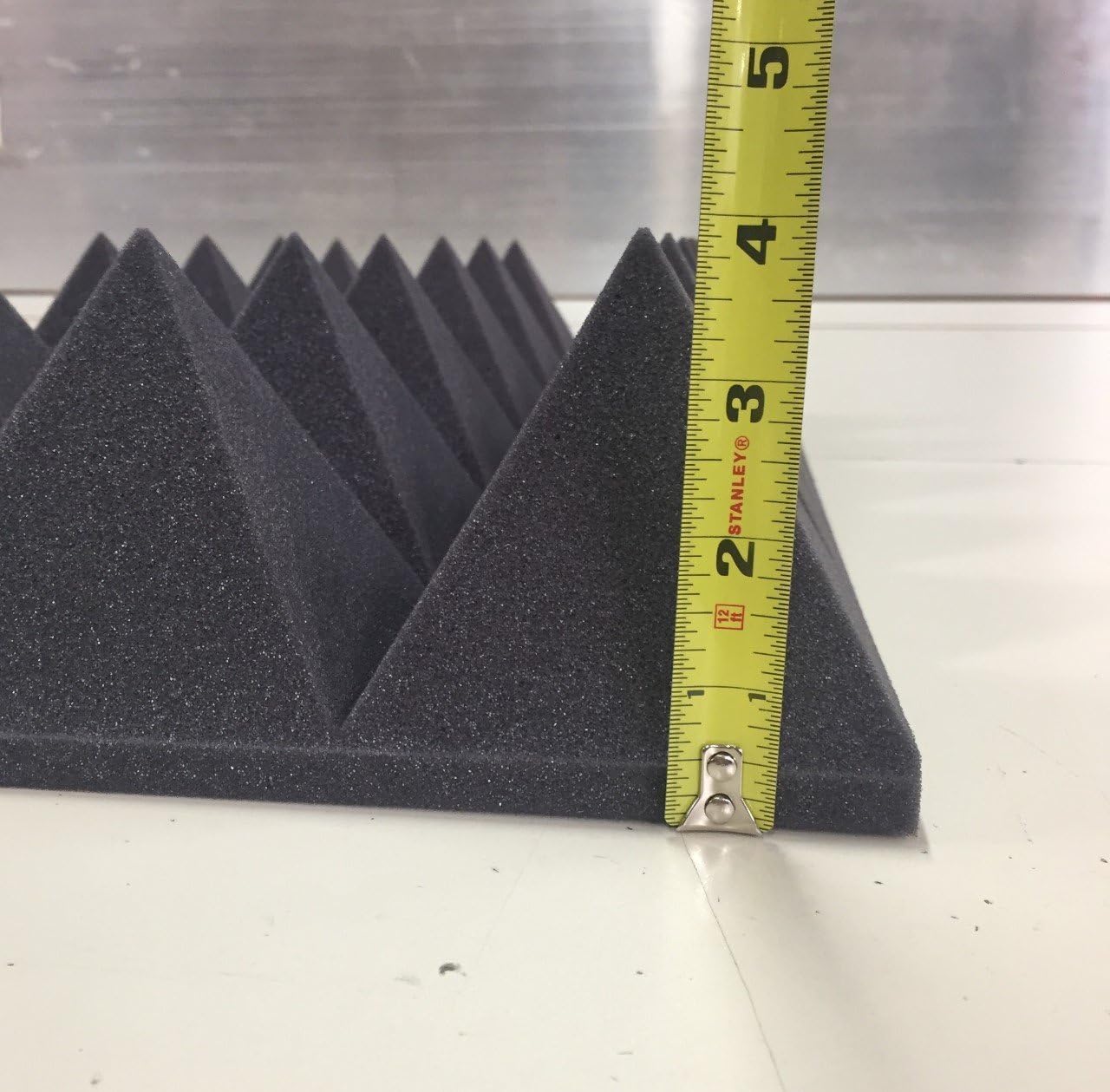 (12) Tiles 24" x 48" x 3" Thick Studio Foam Acoustic Soundproofing Pyramid Foam (20, 12 x 24 X 4)