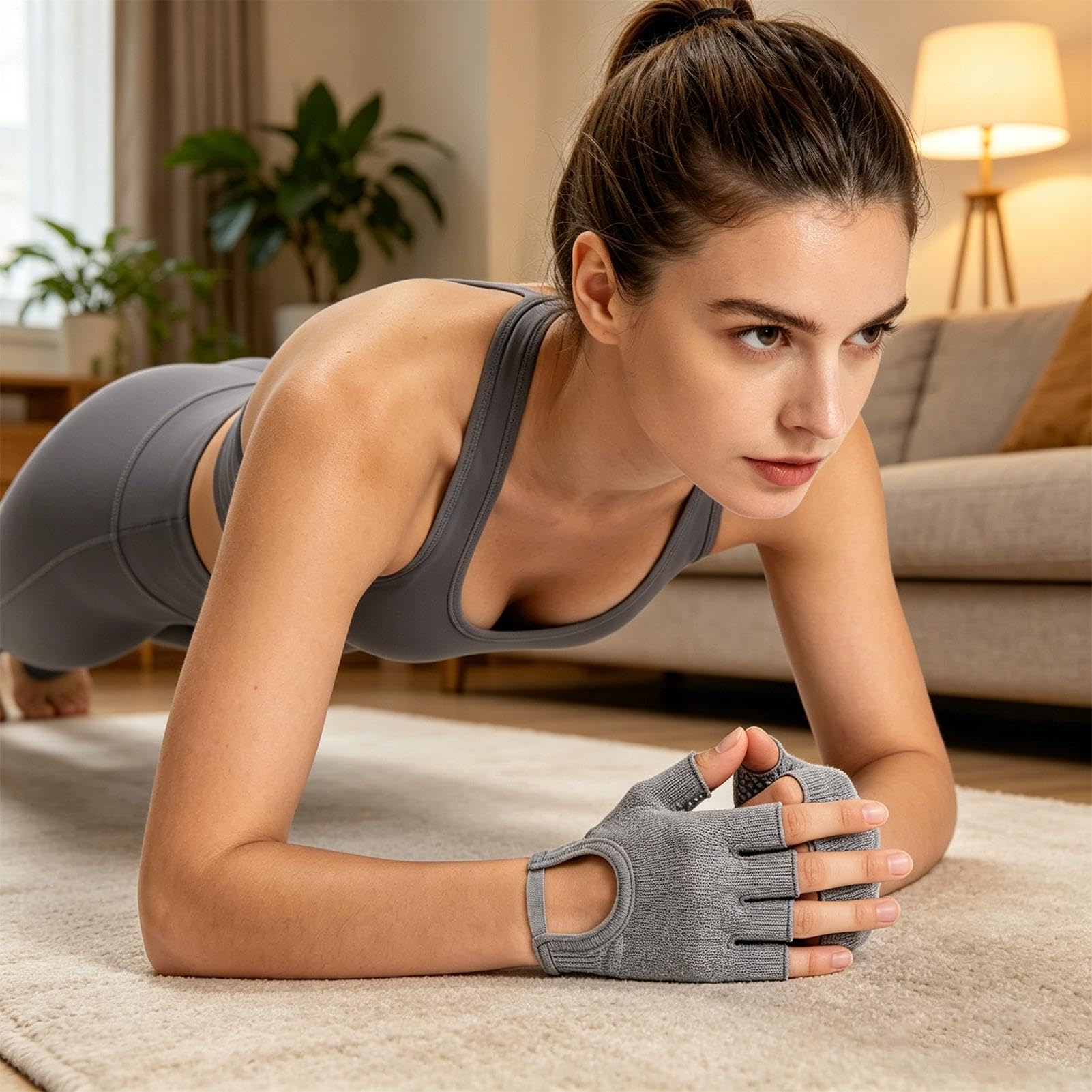 Rękawiczki do pilatesu, rękawiczki bez palców, rękawice treningowe z uchwytami, dla entuzjastów, początkujących, profesjonalistów, kobiet, kobiet, żon, matek, sportowców, domu, siłowni, studia