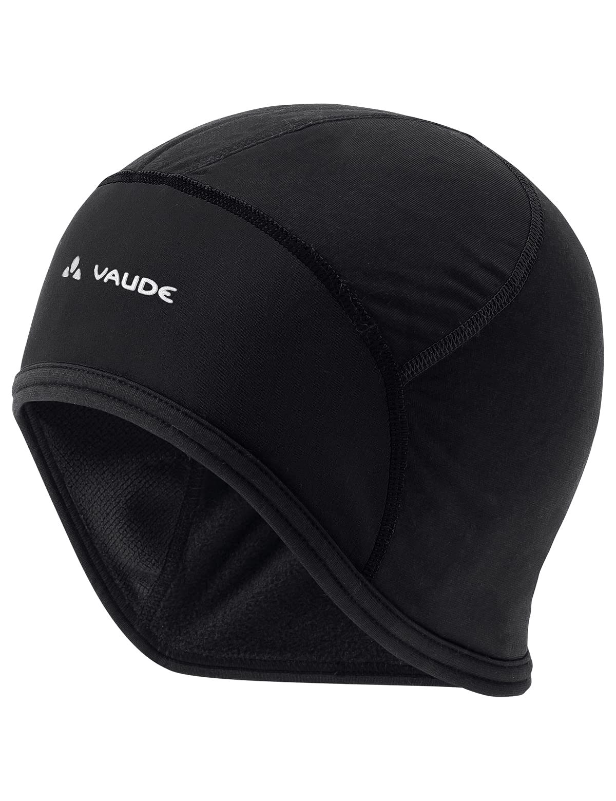 VAUDE Bike Cap, warme Helm- Unterziehmütz, Winddicht & atmungsaktiv, wasserabweisend & schnelltrocknend, Black/White, S