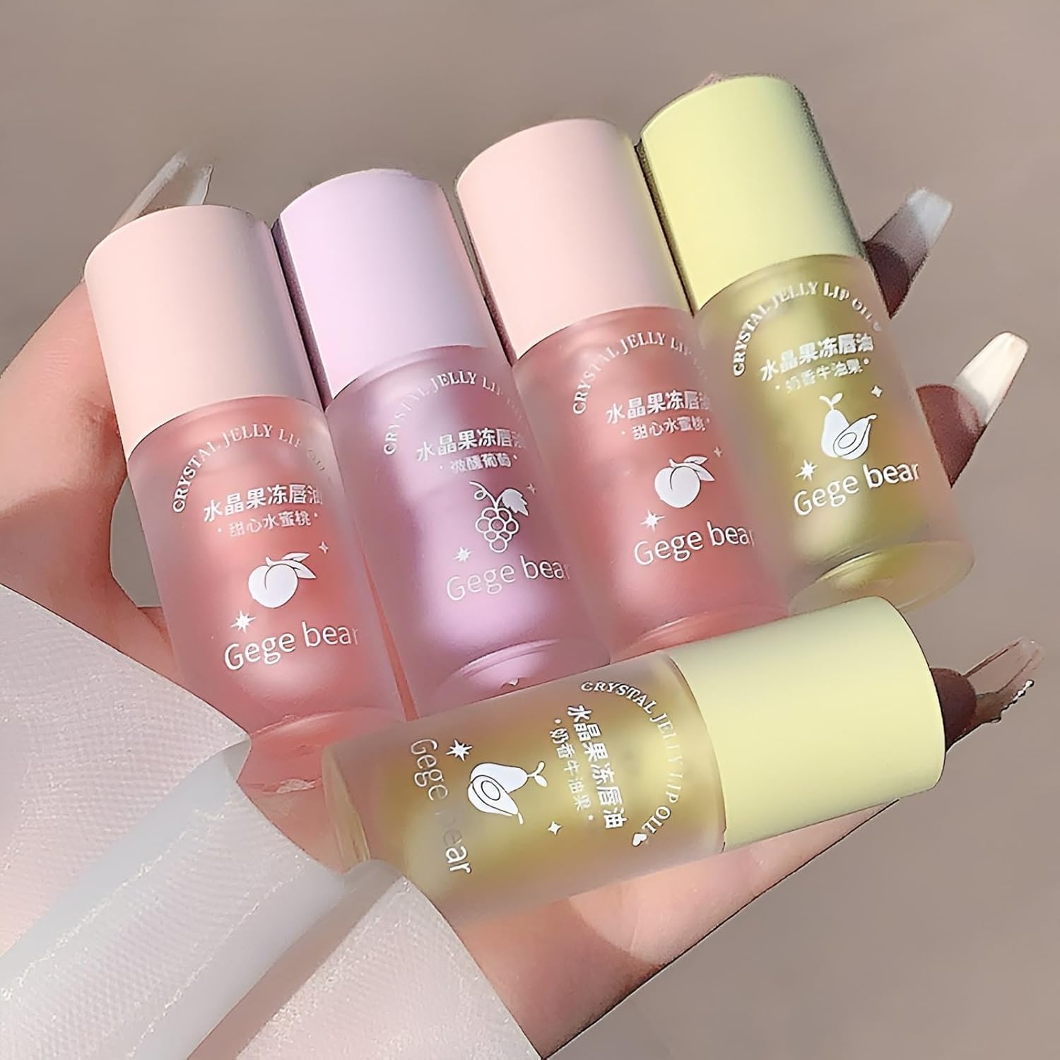 Gege Bear Crystal Jelly Lip Oil | Waterproof Long Lasting Lips Care | Creamy Formula for Soft, Plump Lips | Nourishing, Non-Sticky with Glossy Jelly Texture | Smooth, Lightweight & High Shine Finish Perfect for Lipsticks for Women (04#Fresh Grapes, 4g)-picture-34