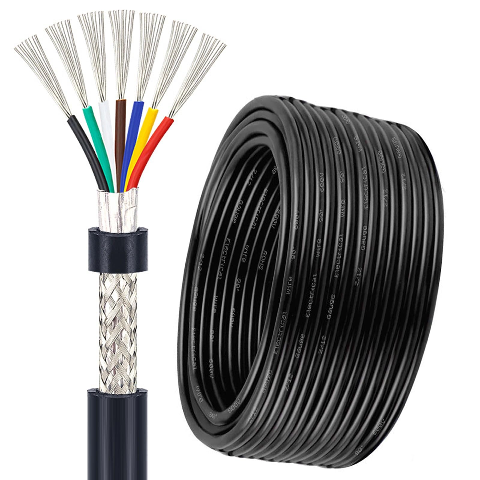 Câble multi-conducteurs anti-interférence 30 AWG cuivre étamé - 8