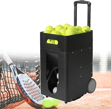 Automatic Tennis Ball Launcher,50 Large Capacity,Tennis Ball Serving Machine,Pre-Programmed & Custom Drills,Complete Training Mode,for Beginners Solo Training Sports,Simple to Use