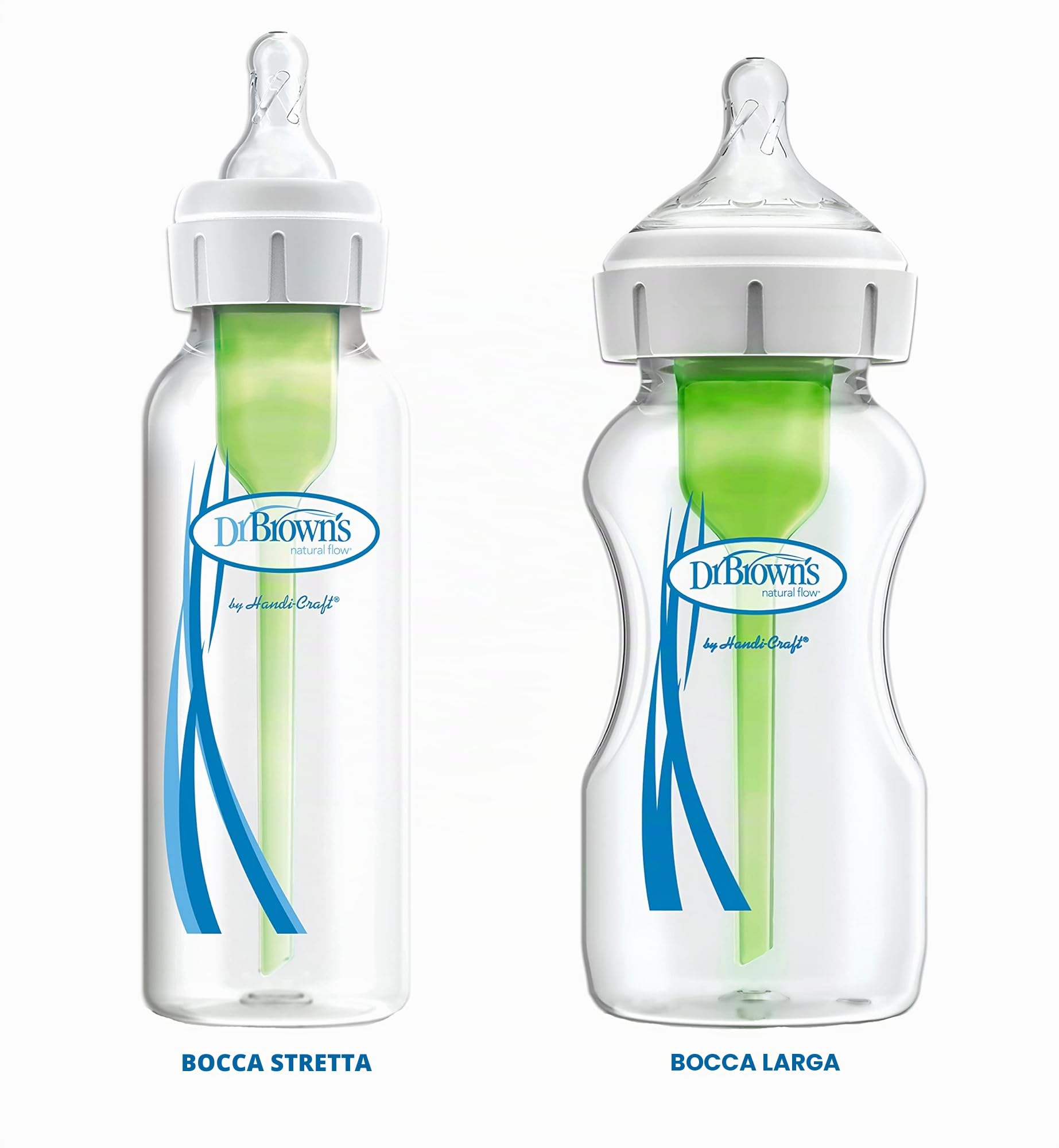 Dr. Brown'S Options +, Biberon a bocca larga, 150 ml, trasparente