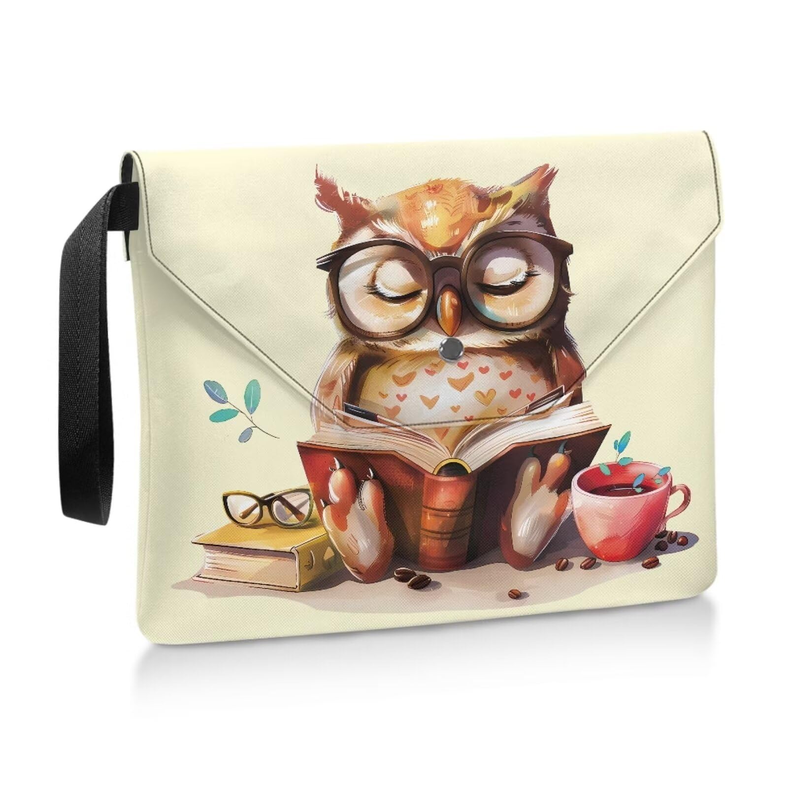 COEQINE Book Sleeve Large Cute Animal Owl Print Book Cover Book Protector Cover 9 x11 Travel Cute Animal Book Sleeves with Zipper - Image 2